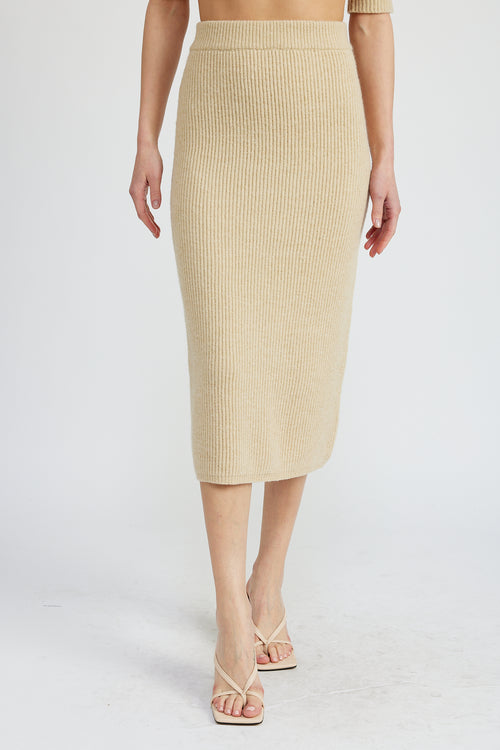 Merrill Ribbed Midi Skirt